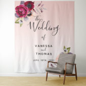 Hochzeitliche Rose goldbordeauxfarbene Blumengeste Wandteppich (Beispiel)