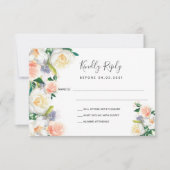 Hochzeitliche Rose Goldfloralen UAWG RSVP Karte (Vorderseite)