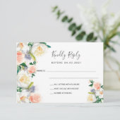 Hochzeitliche Rose Goldfloralen UAWG RSVP Karte (Stehend Vorderseite)