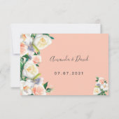 Hochzeitliche Rose Goldfloralen UAWG RSVP Karte (Rückseite)