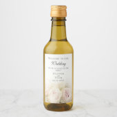 Hochzeitliche Rose Mini Weinflaschen Etiketten (Vorderseite)