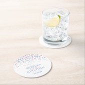 Hochzeitliche Rose Quarz Gelassenheit Blau Punkt U Runder Pappuntersetzer (Vor Ort)