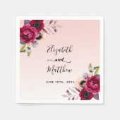 Hochzeitliche Rose Rosa Rosa Rosa Serviette (Vorderseite)