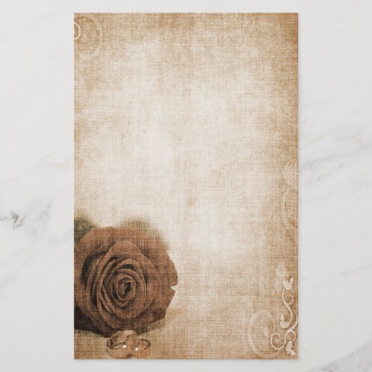 Hochzeitliche Rose Vintag Briefpapier (Vorderseite)