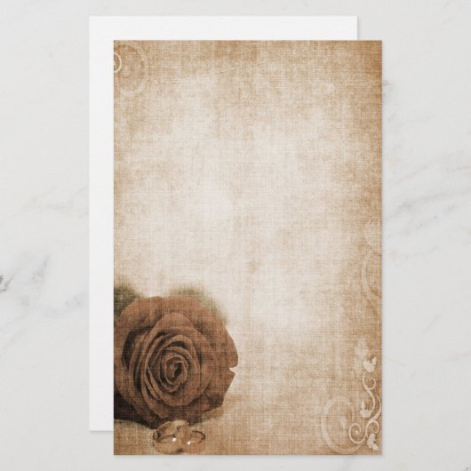 Hochzeitliche Rose Vintag Briefpapier (Vorne/Hinten)