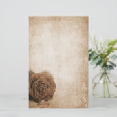 Hochzeitliche Rose Vintag Briefpapier (Stehend Vorderseite)