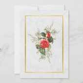 Hochzeitliche Rote Blume Gold Grau Weihnachten Einladung (Rückseite)