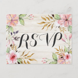 Hochzeitliche RSVP Antwort Wasserfarben Blume Rust Einladungspostkarte