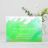 Hochzeitliche RSVP-grüne moderne Aquarell-UAWG Einladung (Stehend Vorderseite)