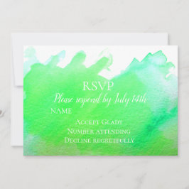 Hochzeitliche RSVP-grüne moderne Aquarell-UAWG Einladung