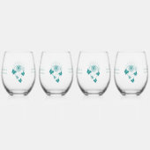 Hochzeitliche Stemless Wine Glasses Aquamarine Sch Weinglas Ohne Stiel (Hinten)