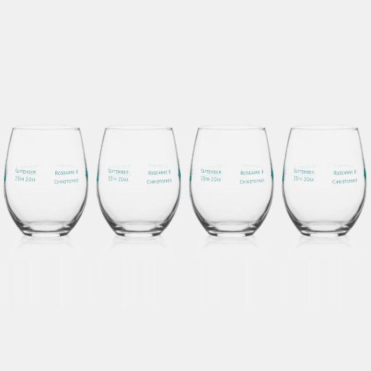 Hochzeitliche Stemless Wine Glasses Aquamarine Sch Weinglas Ohne Stiel (Links)