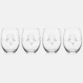 Hochzeitliche Stemless Wine Glasses Silver Dragonf Weinglas Ohne Stiel (Vorderseite)
