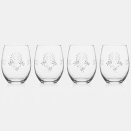 Hochzeitliche Stemless Wine Glasses Silver Dragonf Weinglas Ohne Stiel