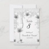 Hochzeitliche Tischnummer blüht Weiße Silberne Ros (Vorderseite)