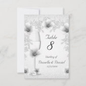 Hochzeitliche Tischnummer blüht Weiße Silberne Ros (Rückseite)