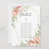 Hochzeitliche Tischnummer Erröten Rose (Vorderseite)