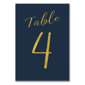 Hochzeitliche Tischnummer Gold Glitzer Marine eleg (Rückseite)
