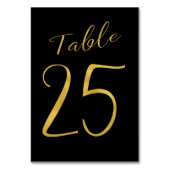 Hochzeitliche Tischnummer Gold Glitzer Schwarz ele (Rückseite)
