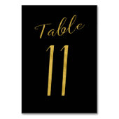 Hochzeitliche Tischnummer Gold Glitzer Schwarz ele (Rückseite)