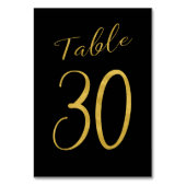 Hochzeitliche Tischnummer Gold Glitzer Schwarz ele (Vorderseite)