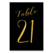 Hochzeitliche Tischnummer Gold Glitzer Schwarz ele (Rückseite)