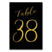 Hochzeitliche Tischnummer Gold Glitzer Schwarz ele (Rückseite)