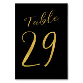 Hochzeitliche Tischnummer Gold Glitzer Schwarz ele (Rückseite)