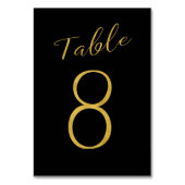 Hochzeitliche Tischnummer Gold Glitzer Schwarz ele (Rückseite)