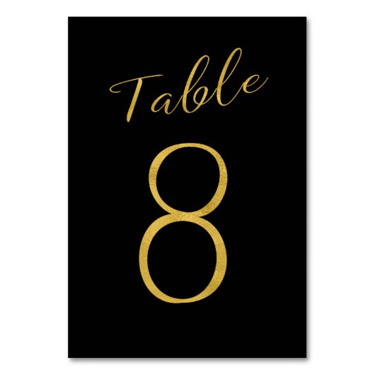 Hochzeitliche Tischnummer Gold Glitzer Schwarz ele (Vorderseite)