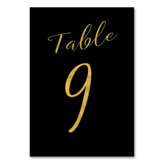 Hochzeitliche Tischnummer Gold Glitzer Schwarz ele (Vorderseite)