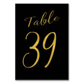 Hochzeitliche Tischnummer Gold Glitzer Schwarz ele (Rückseite)