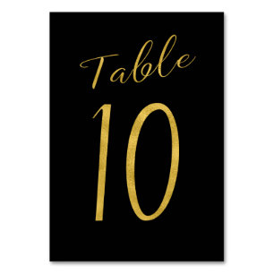 Hochzeitliche Tischnummer Gold Glitzer Schwarz ele