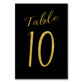 Hochzeitliche Tischnummer Gold Glitzer Schwarz ele (Rückseite)