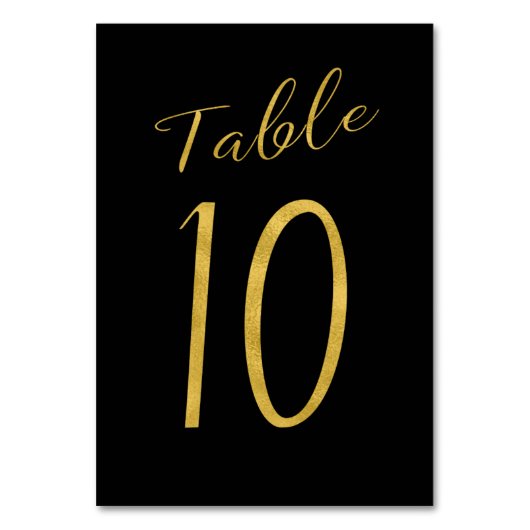 Hochzeitliche Tischnummer Gold Glitzer Schwarz ele (Rückseite)