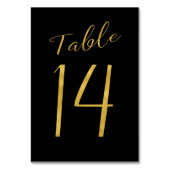 Hochzeitliche Tischnummer Gold Glitzer Schwarz ele (Rückseite)