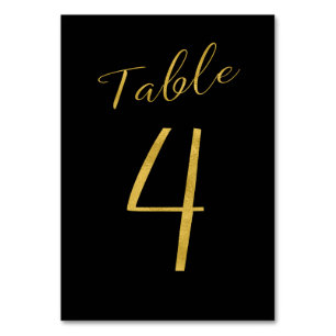 Hochzeitliche Tischnummer Gold Glitzer Schwarz ele