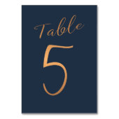 Hochzeitliche Tischnummer Kupfer Glitzer Marine el (Vorderseite)