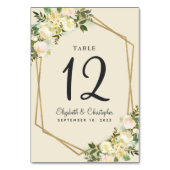 Hochzeitliche Tischnummer Rustikales Blumengold Bo (Vorderseite)