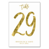 Hochzeitliche Tischnummern Gold Foil Effekt Nummer (Rückseite)