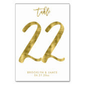 Hochzeitliche Tischnummern Gold Foil Effekt Nummer (Vorderseite)