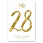 Hochzeitliche Tischnummern Gold Foil Effekt Nummer (Vorderseite)