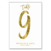 Hochzeitliche Tischnummern Gold Foil Effekt Nummer (Rückseite)