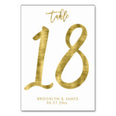 Hochzeitliche Tischnummern Gold Foil Effekt Nummer (Rückseite)