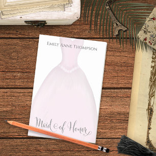 Hochzeitliche Trauzeugin Niedliches Vintages Kleid Post-it Klebezettel