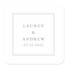 Hochzeitliche Umschlag Aufkleber Grau Moderne Mini