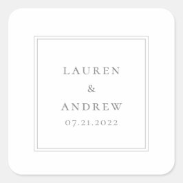 Hochzeitliche Umschlag Aufkleber Grau Moderne Mini