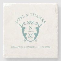Hochzeitliche Untersetzer Klassische Monogramm-Fav