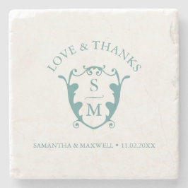 Hochzeitliche Untersetzer Klassische Monogramm-Fav