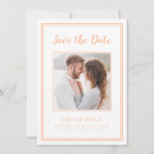 Hochzeitliche Verlobung Couple Square Foto Peach W Save The Date